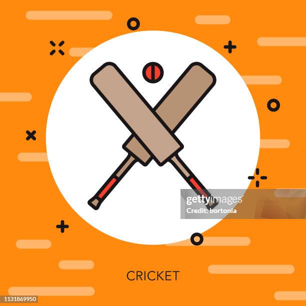 cricket australia icon - cricket bat stock illustrations