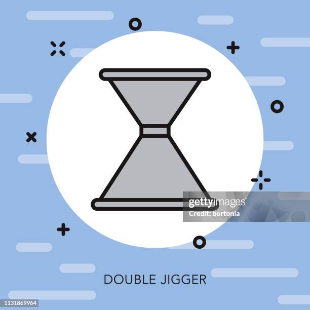 double jigger bartending icon - bartender tools stock illustrations