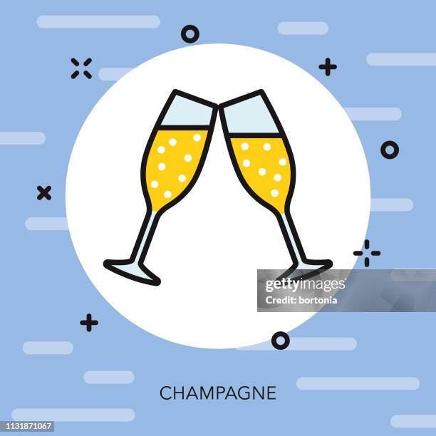 champagne bartending icon - champagne flute stock illustrations