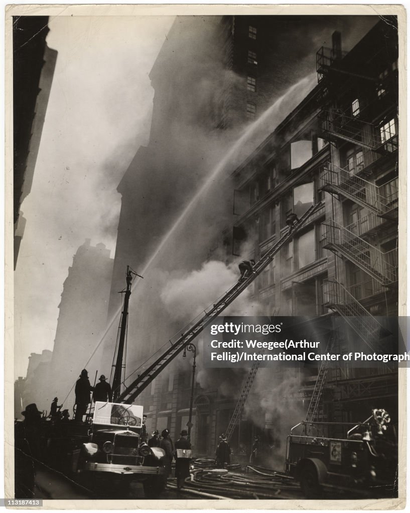 Loft Firefighting Fighting loft fire in downtown New York City, twentieth century ...