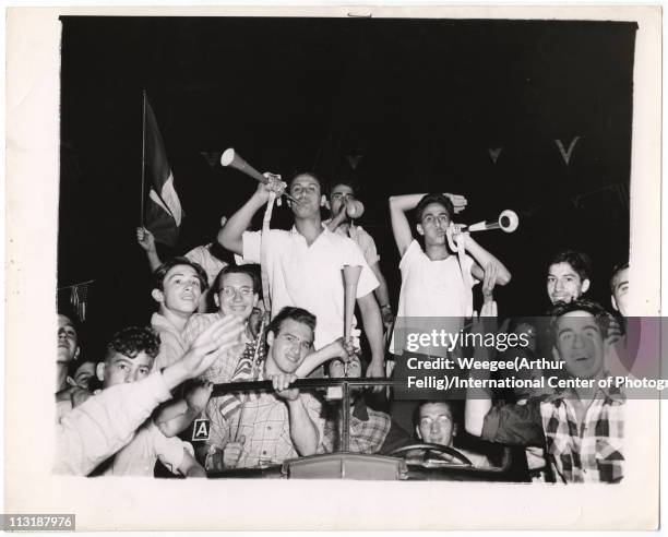 Celebration at End of War, ca. August 1945.