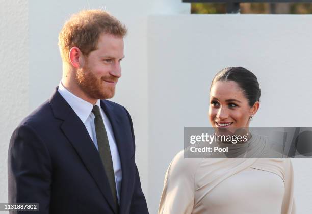 Meghan, Duchess of Sussex and Prince Harry, Duke of Sussex attends a reception hosted by the British Ambassador to Morocco at the British Residence...