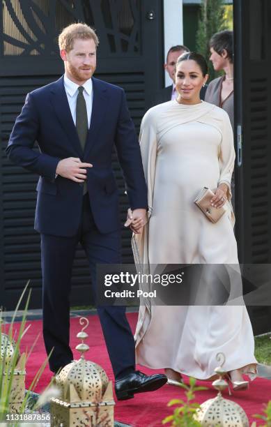 Meghan, Duchess of Sussex and Prince Harry, Duke of Sussex attends a reception hosted by the British Ambassador to Morocco at the British Residence...