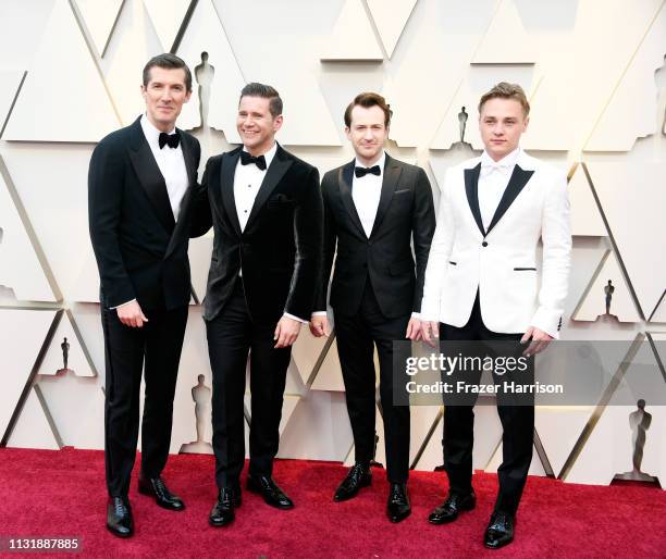 Gwilym Lee, Allen Leech, Joseph Mazzello, and Ben Hardy attend the 91st Annual Academy Awards at Hollywood and Highland on February 24, 2019 in...