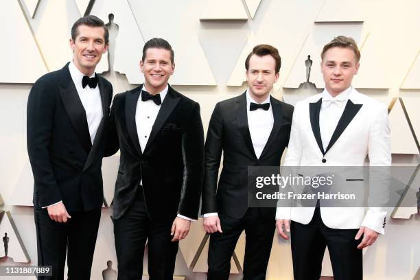 Gwilym Lee, Allen Leech, Joseph Mazzello, and Ben Hardy attend the 91st Annual Academy Awards at Hollywood and Highland on February 24, 2019 in...