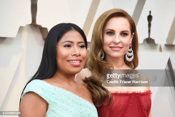 Yalitza Aparicio and Marina de Tavira attend the 91st Annual Academy Awards at Hollywood and Highland on February 24, 2019 in Hollywood, California.
