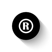 Registered Trademark - black vector icon