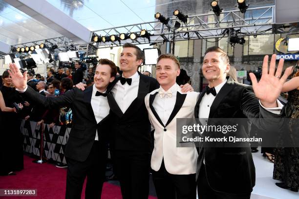Joseph Mazzello, Gwilym Lee, Ben Hardy, and Allen Leech attend the 91st Annual Academy Awards at Hollywood and Highland on February 24, 2019 in...