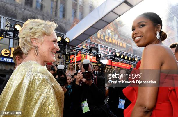 Glenn Close and Jennifer Hudson attend the 91st Annual Academy Awards at Hollywood and Highland on February 24, 2019 in Hollywood, California.