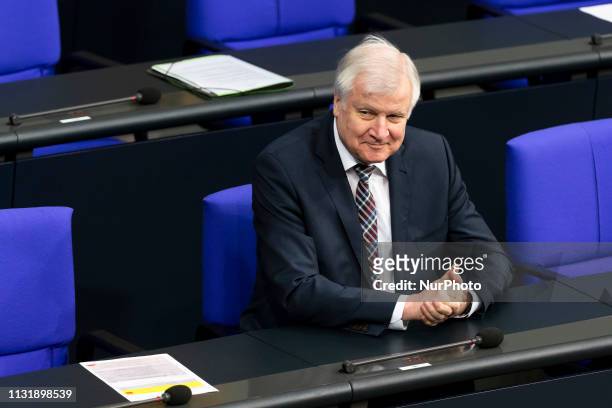German Interior Minister Horst Seehofer is pictured during the 89th plenary session at Bundestag in Berlin on March 21, 2019.