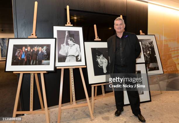 Dave Hogan, artist and celebrity photographer, attends TIME, an exclusive charity showcase in support of Pancreatic Cancer UK at a pop-up gallery on...