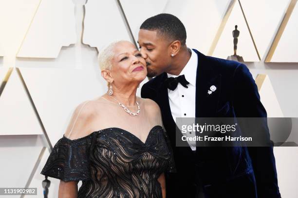 Donna Jordan and Michael B. Jordan attend the 91st Annual Academy Awards at Hollywood and Highland on February 24, 2019 in Hollywood, California.