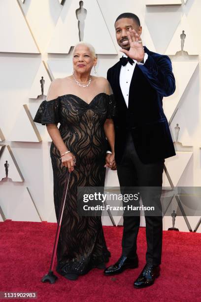 Donna Jordan and Michael B. Jordan attend the 91st Annual Academy Awards at Hollywood and Highland on February 24, 2019 in Hollywood, California.