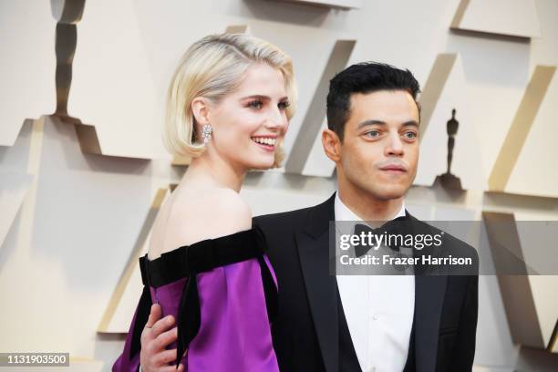 Lucy Boynton and Rami Malek attend the 91st Annual Academy Awards at Hollywood and Highland on February 24, 2019 in Hollywood, California.