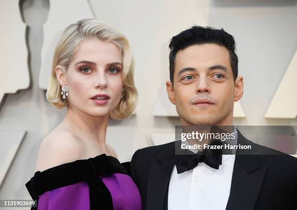 Lucy Boynton and Rami Malek attend the 91st Annual Academy Awards at Hollywood and Highland on February 24, 2019 in Hollywood, California.