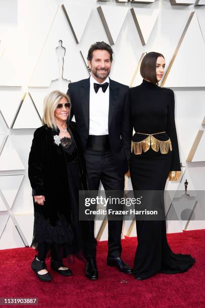 Gloria Campano, Bradley Cooper, and Irina Shayk attend the 91st Annual Academy Awards at Hollywood and Highland on February 24, 2019 in Hollywood,...