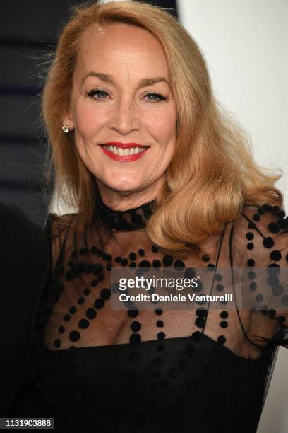 Jerry Hall attends 2019 Vanity Fair Oscar Party Hosted By Radhika Jones at Wallis Annenberg Center for the Performing Arts on February 24, 2019 in...