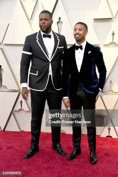 Winston Duke and Michael B. Jordan attend the 91st Annual Academy Awards at Hollywood and Highland on February 24, 2019 in Hollywood, California.