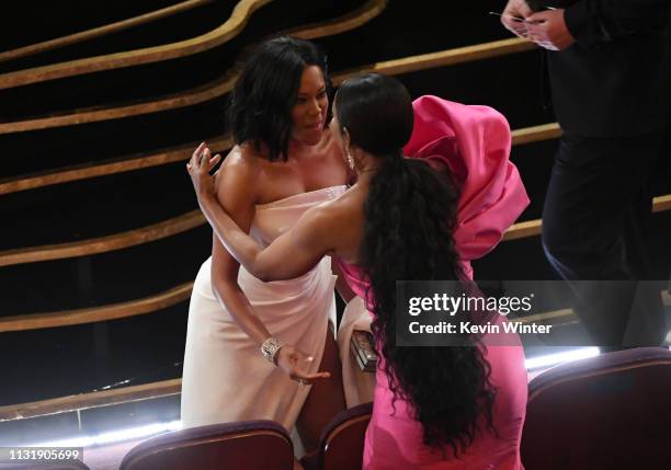 Regina King and Angela Bassett attend the 91st Annual Academy Awards at Dolby Theatre on February 24, 2019 in Hollywood, California.