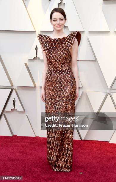 Emma Stone attends the 91st Annual Academy Awards at Hollywood and Highland on February 24, 2019 in Hollywood, California.