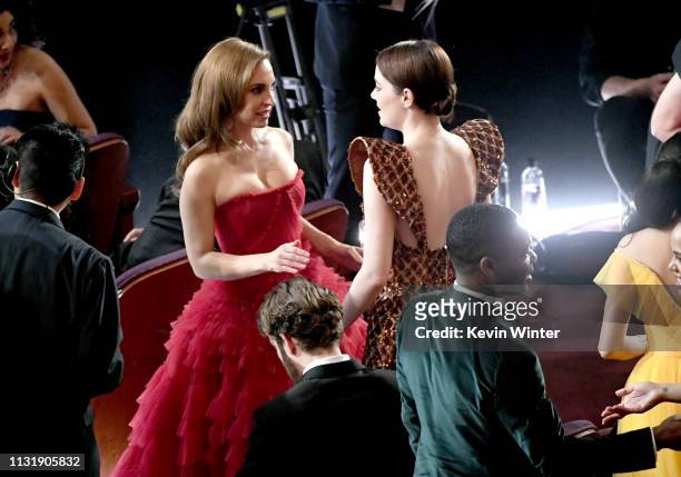Marina de Tavira and Emma Stone attend the 91st Annual Academy Awards at Dolby Theatre on February 24, 2019 in Hollywood, California.