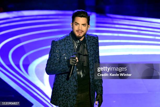 Adam Lambert performs onstage onstage during the 91st Annual Academy Awards at Dolby Theatre on February 24, 2019 in Hollywood, California.