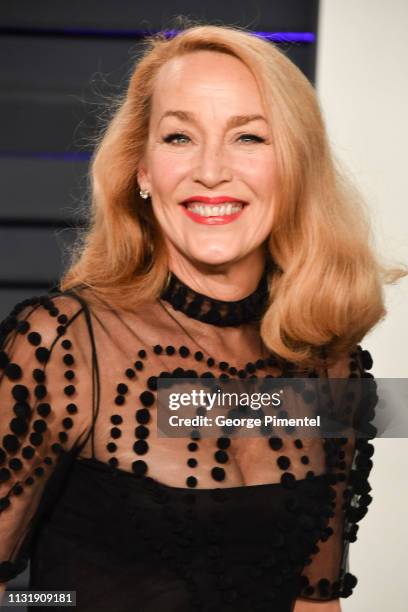 Jerry Hall attends the 2019 Vanity Fair Oscar Party hosted by Radhika Jones at Wallis Annenberg Center for the Performing Arts on February 24, 2019...