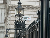 street sign outside downing street, london