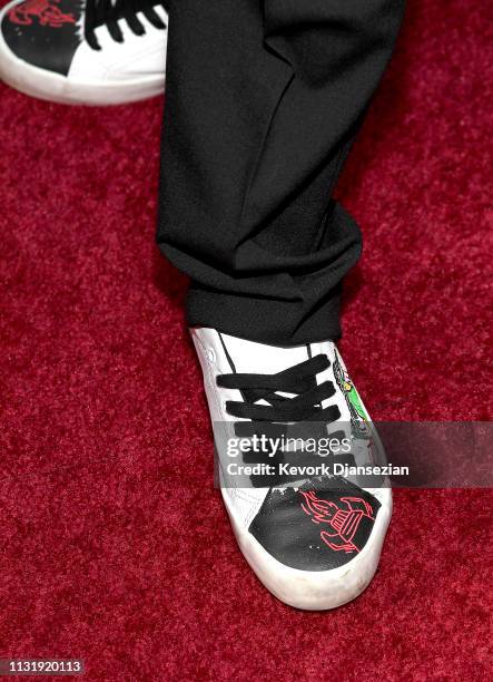 Zain Al Rafeea, shoe detail, at the 91st Annual Academy Awards at Hollywood and Highland on February 24, 2019 in Hollywood, California.