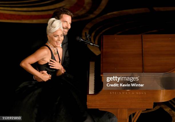 Lady Gaga and Bradley Cooper perform onstage during the 91st Annual Academy Awards at Dolby Theatre on February 24, 2019 in Hollywood, California.