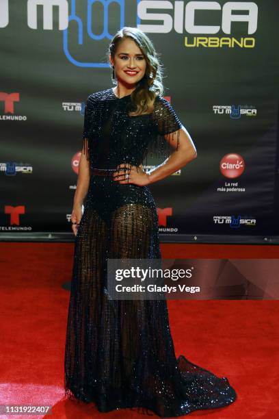 Maricela Cantu arrives to Premio Tu Musica Urbano at Coliseo Jose M. Agrelot on March 21, 2019 in San Juan, Puerto Rico.