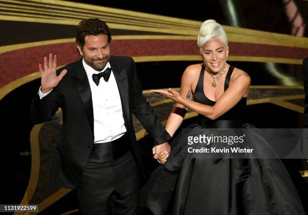 Bradley Cooper and Lady Gaga perform onstage during the 91st Annual Academy Awards at Dolby Theatre on February 24, 2019 in Hollywood, California.