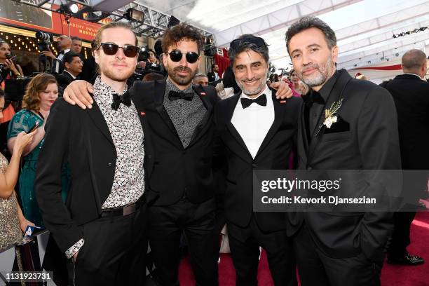 Konstantin Bock, Christopher Aoun, Pierre Sarraf, and Talal Derki attend the 91st Annual Academy Awards at Hollywood and Highland on February 24,...