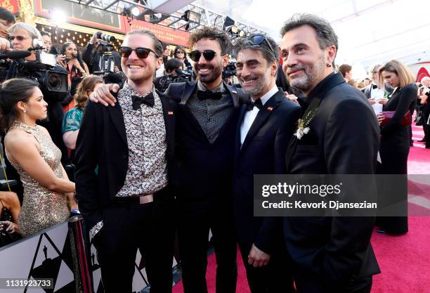 Konstantin Bock, Christopher Aoun, Pierre Sarraf, and Talal Derki attend the 91st Annual Academy Awards at Hollywood and Highland on February 24,...