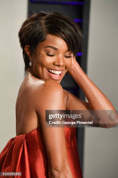 Gabrielle Union attends the 2019 Vanity Fair Oscar Party hosted by Radhika Jones at Wallis Annenberg Center for the Performing Arts on February 24,...