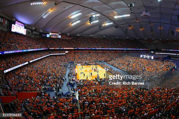 General view of the Carrier Dome during the game between the Duke Blue Devils and the Syracuse Orange in the second half on February 23, 2019 in...