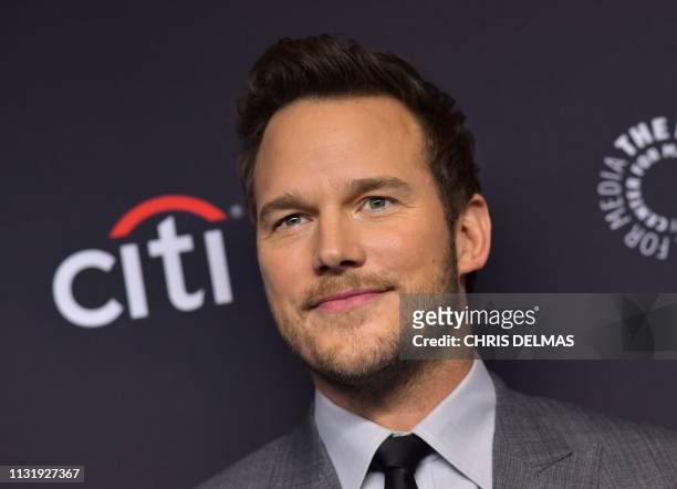 Actor Chris Pratt arrives for the PaleyFest presentation of NBC's "Parks and Recreation" 10th Anniversary Reunion at the Dolby theatre on March 21,...