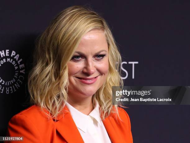 Amy Poehler attends the Paley Center For Media's 2019 PaleyFest LA "Parks And Recreation" 10th Anniversary Reunion held at the Dolby Theater on March...
