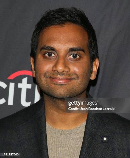 Aziz Ansari attends the Paley Center For Media's 2019 PaleyFest LA "Parks And Recreation" 10th Anniversary Reunion held at the Dolby Theater on March...