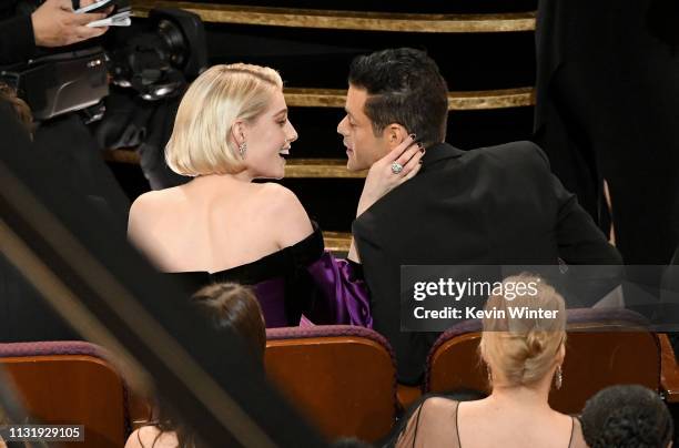 Lucy Boynton and Rami Malek attend the 91st Annual Academy Awards at Dolby Theatre on February 24, 2019 in Hollywood, California.