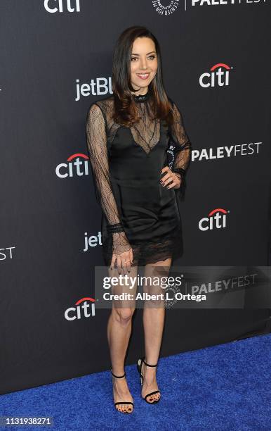 Aubrey Plaza attends The Paley Center For Media's 2019 PaleyFest LA "Parks And Recreation" 10th Anniversary Reunion held at Dolby Theatre on March...