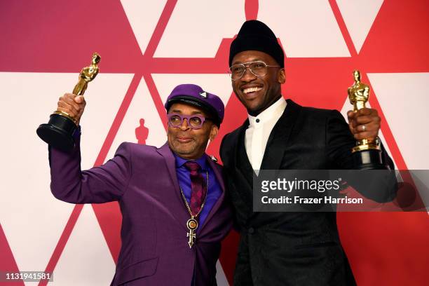 Writer-director Spike Lee, winner of Best Adapted Screenplay for "BlacKkKlansman," and Mahershala Ali, winner of Best Supporting Actor for "Green...