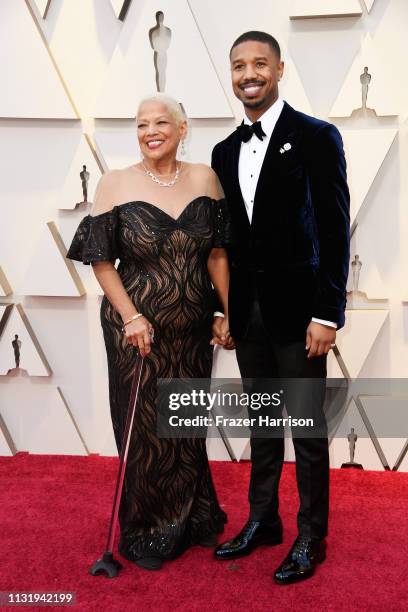 Donna Jordan and Michael B. Jordan attend the 91st Annual Academy Awards at Hollywood and Highland on February 24, 2019 in Hollywood, California.