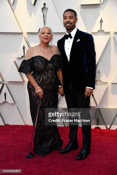Donna Jordan and Michael B. Jordan attend the 91st Annual Academy Awards at Hollywood and Highland on February 24, 2019 in Hollywood, California.
