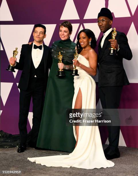 Rami Malek, winner of Best Actor for "Bohemian Rhapsody"; Olivia Colman, winner of Best Actress for "The Favourite"; Regina King, winner of Best...