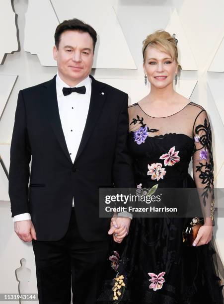 Mike Myers and Kelly Tisdale attend the 91st Annual Academy Awards at Hollywood and Highland on February 24, 2019 in Hollywood, California.