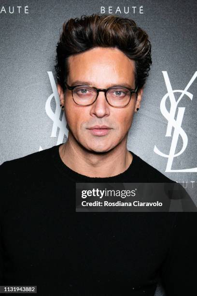 Gabriel Garko poses at the YSL Beauty Club Milan during Milan Fashion Week Autumn/Winter 2019/20 on February 24, 2019 in Milan, Italy.