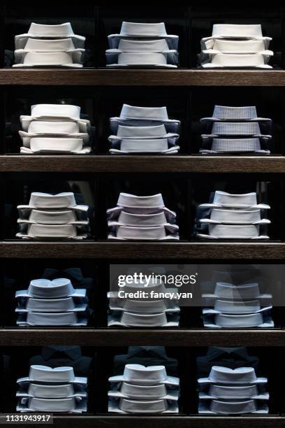 close up of men's shirts - menswear retail stock pictures, royalty-free photos & images