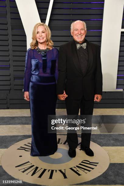 Jane Slagsvol and Jimmy Buffett attend the 2019 Vanity Fair Oscar Party hosted by Radhika Jones at Wallis Annenberg Center for the Performing Arts on...