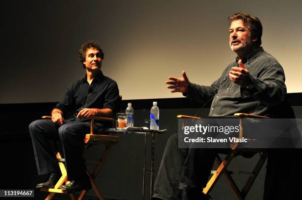 Director Doug Liman and actor Alec Baldwin speak during the Tribeca Talks Directors Series: Doug Liman With Alec Baldwin during the 2011 Tribeca Film...